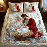 Juego de cama de 3 piezas con acolchado - El mundo mágico de Santa Claus
