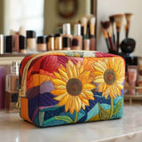 Bolsa de Maquillaje Acolchada Golden Bloom