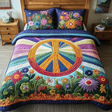 Juego de cama de acolchado de 3 piezas con diseño de tie-dye - Un diseño de ensueño